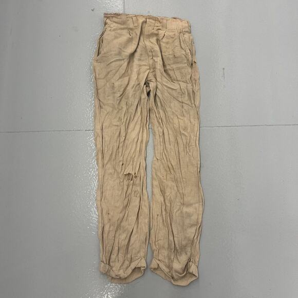 Vintage 40s Glen-More Beige Pattern Rayon Pants 29x29 - Picture 1 of 7